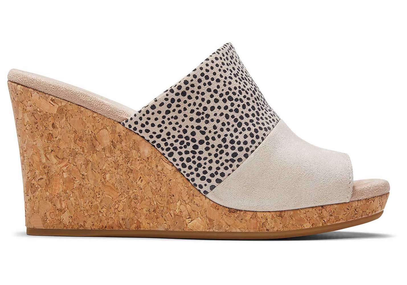 Toms Monica Mule Heel Wedge Beige - Womens - 91607-THIE